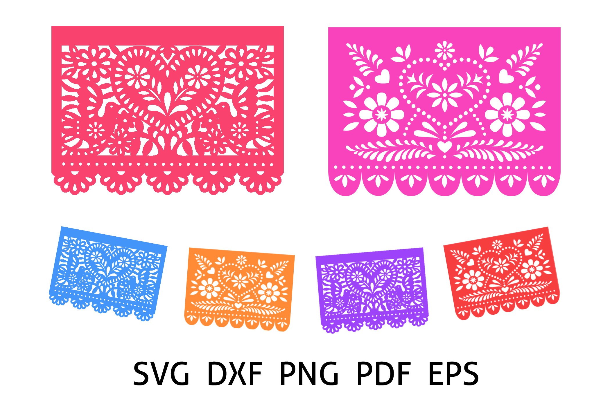 SVG Template Envelope Invitation Papel Picado Cutting Files Mexican ...