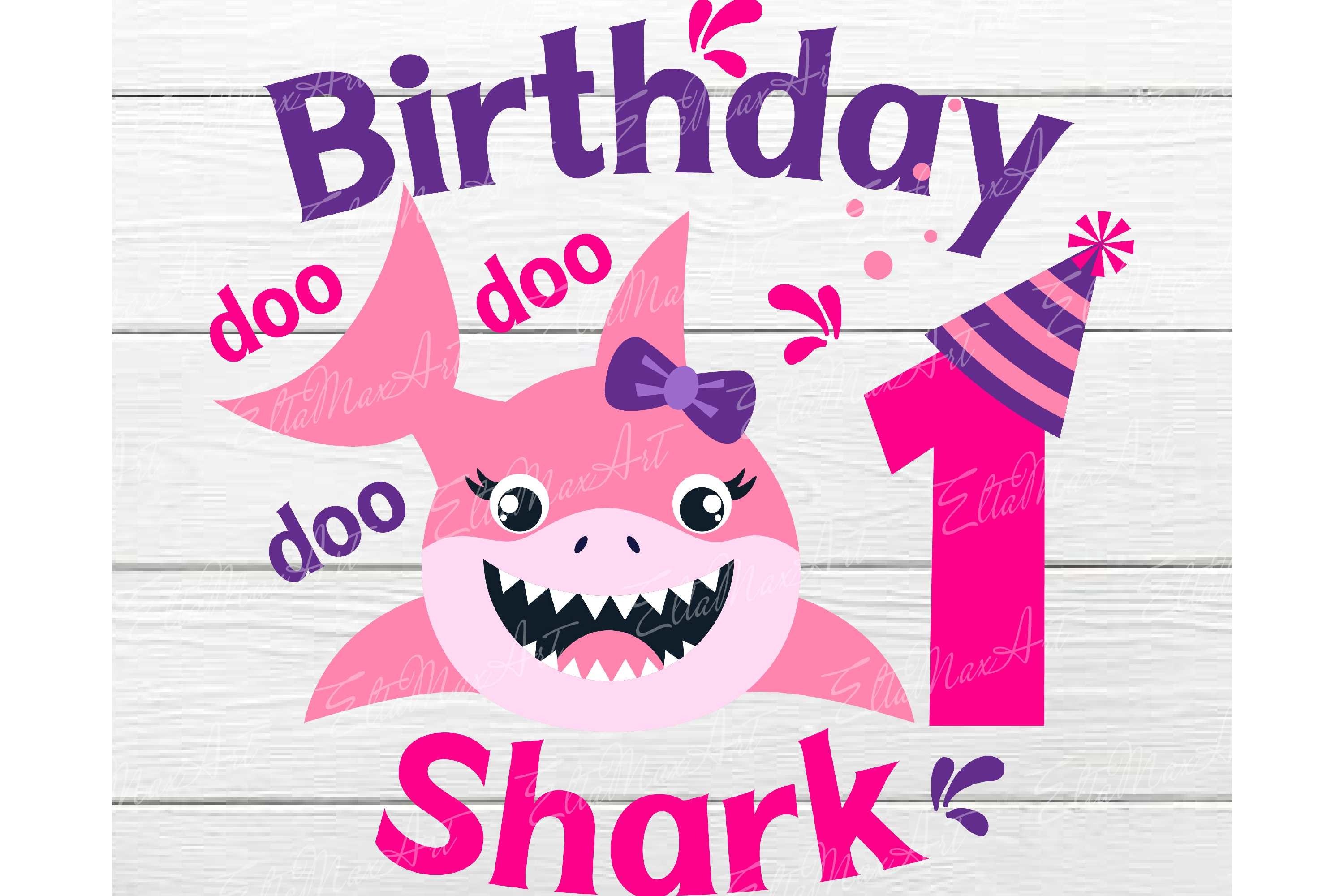 Download Shark 1st Birthday Svg, Girl Birthday Shark Svg Eps ...