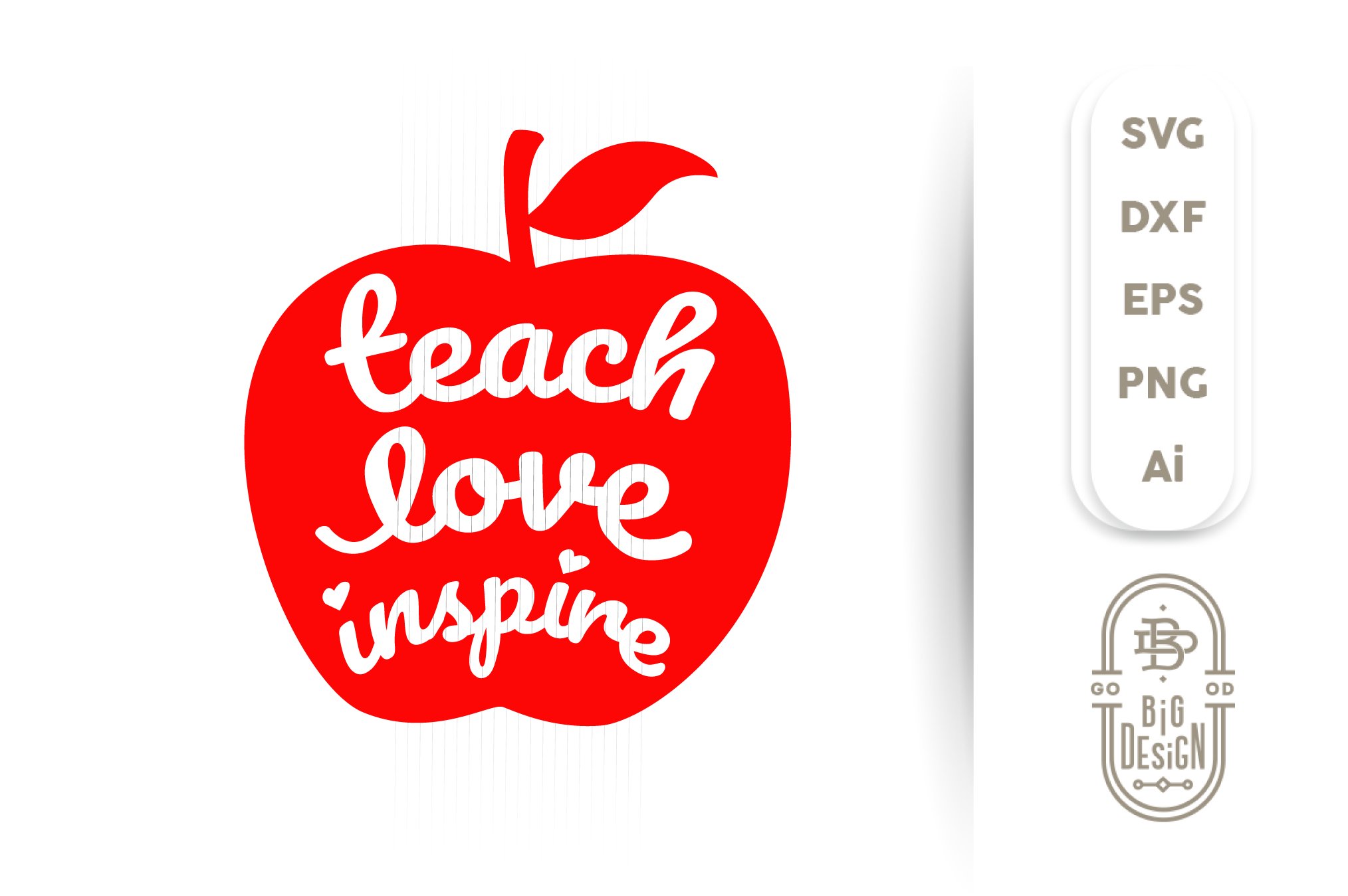 Free Free 189 Teach Love Inspire Apple Svg Free SVG PNG EPS DXF File