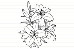 Lily Svg Lily Flower Svg Floral Bouquet Wedding Product Image 6