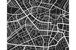 Black and white travel city map. Urban transport roads vecto Product Image 1