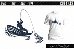 Fisherman boat striped bass SVG cut file and PNG sublimation Product Image 1