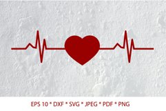 Heartbeat SVG. Line heart beat SVG Product Image 1