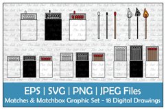 Match &amp; Matchbox Outline, Silhouette &amp; Color Clipart Product Image 1