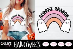 Spooky Season Ghost Rainbow SVG | Halloween Cute SVG Product Image 1