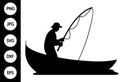 Fisherman Fishing Boat SVG Product Image 1