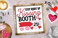 Valentine kissing booth svg on a sign