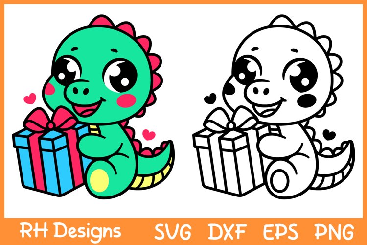 Birthday Dinosaur SVG