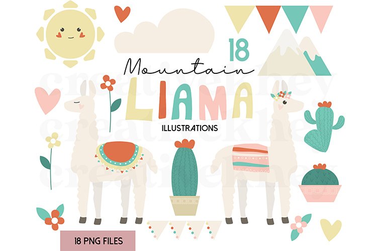 Cute Mountain Llama Clipart