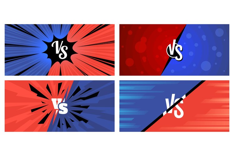 Red Vs blue comics fight background, versus battle with ligh example image 1