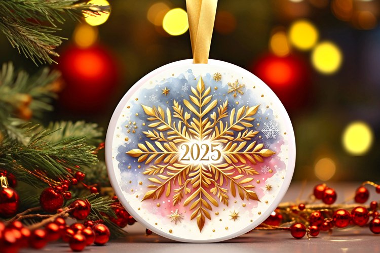 Round Ornament New Year 2025 Sublimation|Clipart