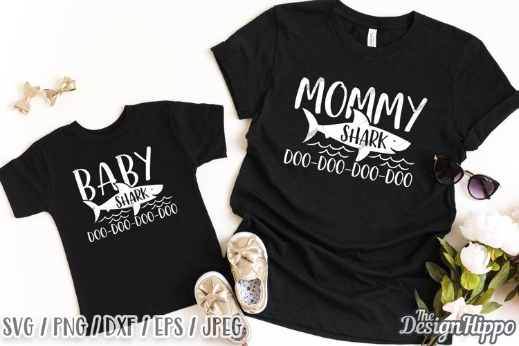 Mommy Shark SVG, Baby Shark SVG, Mommy & Me SVG Cut Files