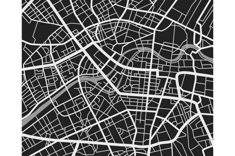 Black and white travel city map. Urban transport roads vecto example image 1