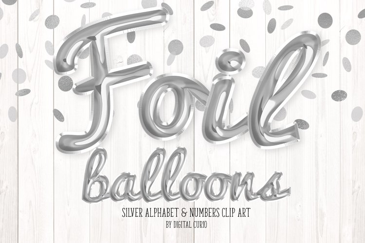 Silver Foil Balloon Script Alphabet