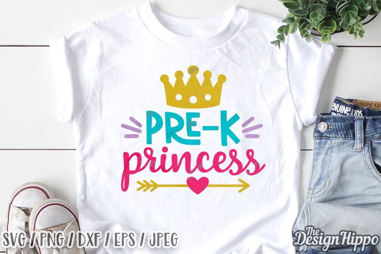 Pre-K Princess SVG, Back To School SVG DXF EPS PNG Cut Files