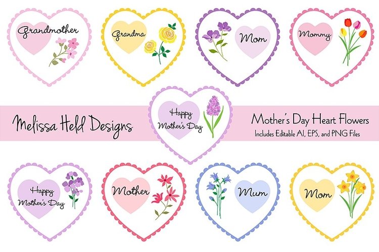 Mothers Day Heart Flowers