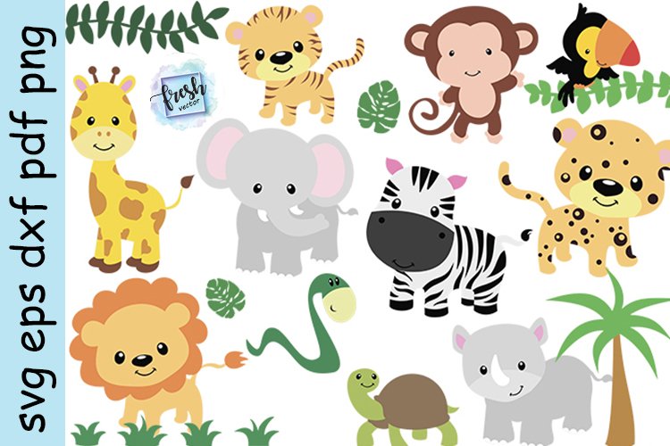 Safari Animals Svg Zoo Animal Clipart Jungle Animals example image 1