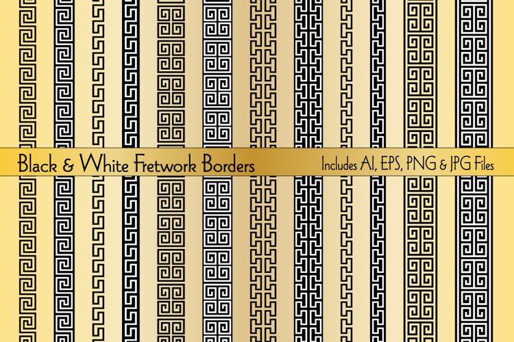 Black & White Fretwork Border Patterns