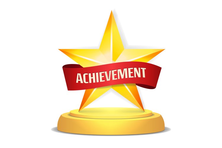 Gold Star Award. Red Ribbon example image 1