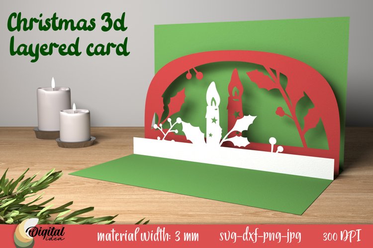 3D Layered Christmas Card SVG Image 2