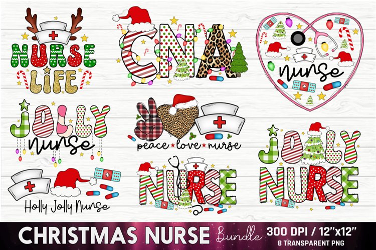 Christmas Nurse Sublimation Bundle | Christmas Sublimation