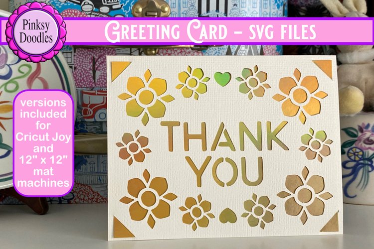 Thank You card svg cut file | Cricut Joy version included example image 1