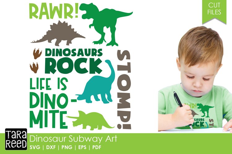 Dinosaur Subway Art - Dinosaur SVG & Cut Files for Crafters