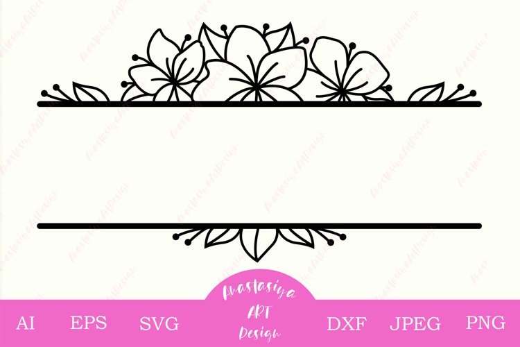 Split monogram svg, Family name banner dxf, Frame clipart example image 1