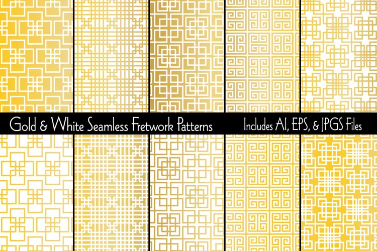 Gold and White Fretwork Patterns