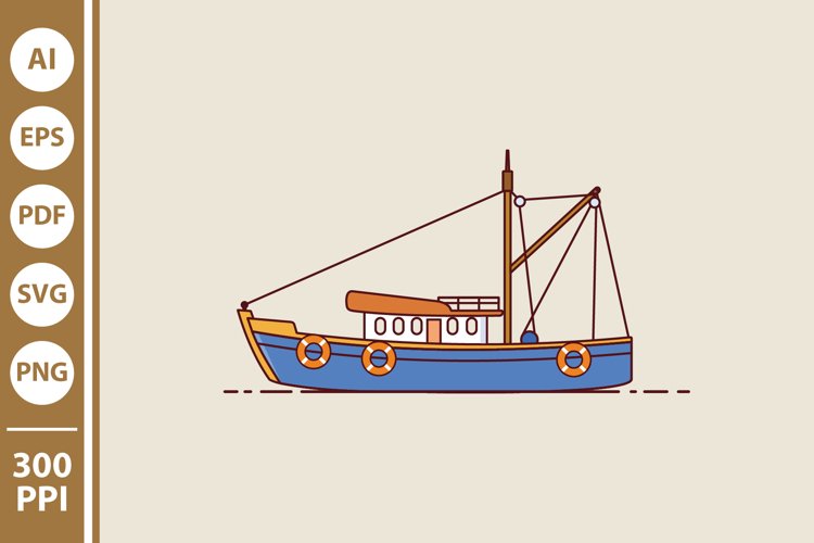 Cartoon Fishing Boat Clipart  Image 8