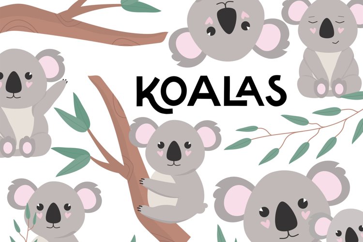 Koala Clipart - 8 Design Elements