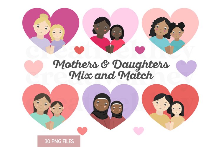 Mothers and Daughters Mothers Day Mix & Match Clipart