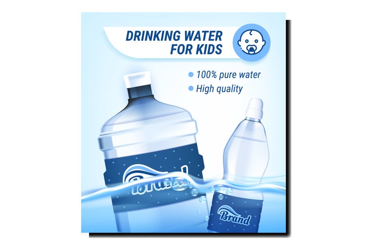 Drinking Water For Kids Promotional Poster Vector example image 1