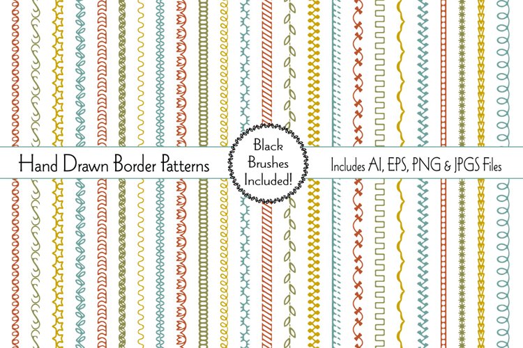 Hand Drawn Embroidery Borders with Brushes