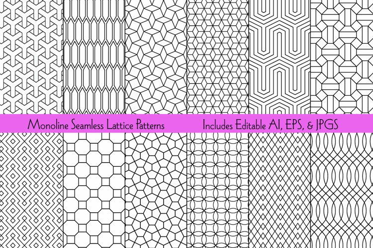 Monoline Seamless Lattice Patterns