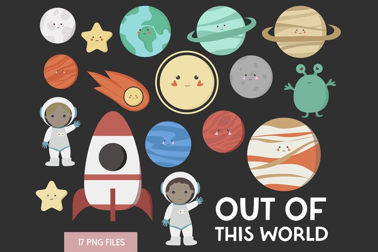 Outer Space Solar System Clipart Bundle