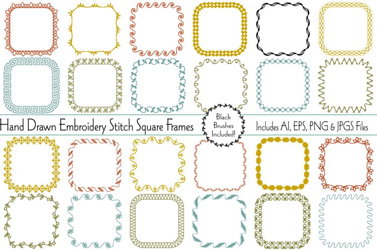 Hand Drawn Embroidery Stitch Frames