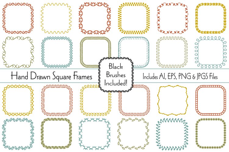 Hand Drawn Square Frames & Brushes