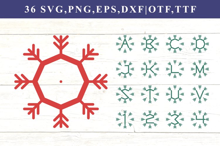 Snow Sticks Monogram SVG - 36 Letters