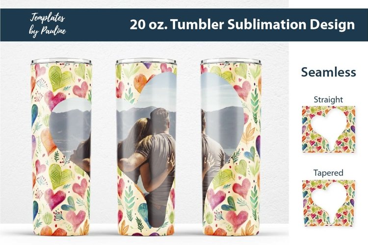 Wedding Heart Photo Tumbler Wrap for Sublimation