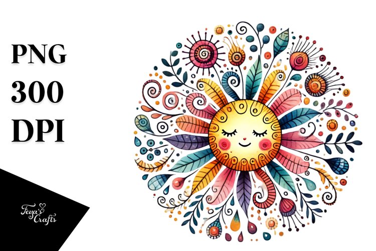 Colorful Whimsical Sun PNG