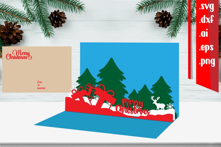 Pop Up Christmas Card SVG Image 7