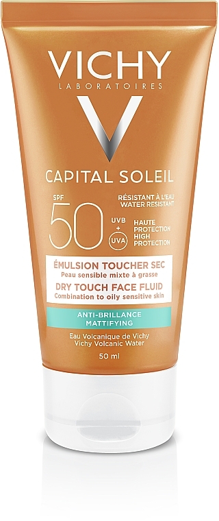 Aurinkosuojavoide kasvoille - Vichy Capital Soleil SPF 50 Emulsion Anti-Brillance IP50