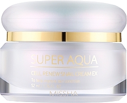 Uudistava etanamusiini voide Missha Super Aqua Cell Renew Snail Cream