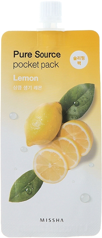 Sitruuna yönaamio - Missha Pure Source Pocket Pack Lemon