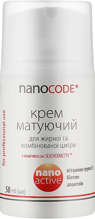 Matta kasvovoide rasvoittuvalle ja sekaiholle - NanoCode Activ Cream