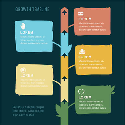 Hand-Drawn Style Infographic Timeline Template - Dark