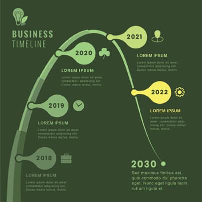 Free Green Business Infographic Template - Dark