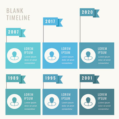 Free Timeline Infographic Template with Flags - Light