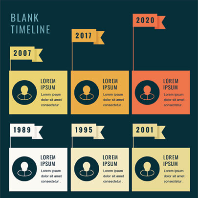 Free Timeline Infographic Template with Flags - Dark